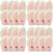4sets Plush Bunny Ears Bandana Headband Topper Skincare Headband Feeder Fluffy Bunny Ears Muffs Tails Hat Horns Cute Plugs Rabbit Ears for Dogs Pig Animal Hairband Kits 10pcs*4