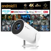 HY300 PRO Mini Portable Projector, Support 4K 1080P with Dual-Band WIFI6 5G W...