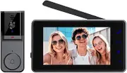 Veulrn Video Doorbell with 4.3 Inch IPS Screen 2-Way Audio 2.4GHz Visual Intercom Recording Doorbell Camera with Antenna
