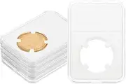 uxcell 28mm Coin Slab Display Holder, 5Pcs Clear Coin Case Storage Plastic Four-Point Box for Coin Collectors Collection Protection Organize
