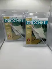 (2) I Taught Myself To Crochet Pocket Guides With hook-New