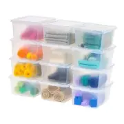 USA 17 Qt Clear Storage Box, BPA-Free Plastic Stackable Bin with Lid, 12