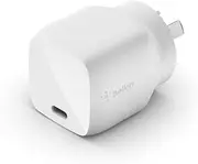 Belkin USB-PD GaN Charger 30W (USB-C Fast Charger for iPhone, MacBook Air, iPad Pro, Pixel, Galaxy, More) iPhone Fast Charger, USB Power Delivery (WCH001auWH)