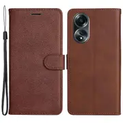 Pu Leather Shckproof Case For Oppo A58 4g, Solid Color Stand Phone Cover Wallet Design