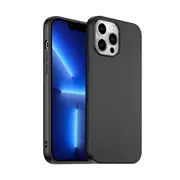 For Apple iPhone 13 Pro Max Silicone Silky Soft Case with Microfiber TPU Ultra Slim Anti Scratch Shockproof Cover (Black)