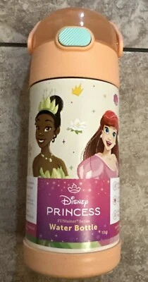 NEW Disney Princess Thermos 12 oz Funtainer Water Bottle Leak Proof Lock Straw