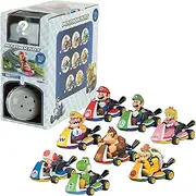 TOMY Mario Kart Pull Back Racers – Nintendo Mario Toys including Mario, Luigi, Wario, Princess Peach, Bowser, Toad, and Yoshi - Collectible Pull Back Cars - 9 Count - Girls and Boys Toys Ages 5 and Up