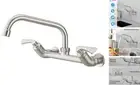 Wall Mount Kitchen Faucets, Laundry Faucet 8 Inch Swivel Spout Two Handle