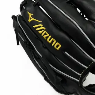 【MIZUNO 美津濃】棒球手套 外野 約13.25吋 牛舌檔 黑(1AJGR29917)
