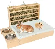 AIMALL Rutin Small Animal Cage 3-in-1 Feeder Breeding Box with Hay Feeder and Litter Pan for Chickens, Rabbits, Hamsters, and Quails