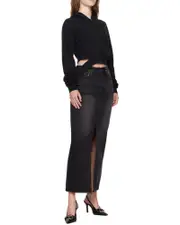 cut-out hoodie S,XS,M Black
