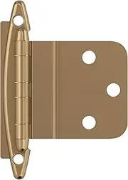 [Amerock] BPR3417CZ | Cabinet Hinge | 3/8 in (10 mm) Inset Non-Self Closing Face Mount | Champagne Bronze | Kitchen Cabinet Door Hinge | 1 Pair/2 Pack | Functional Hardware