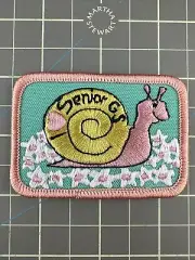 PATCH GSA Girl Scouts Senior GS Snail Flowers Pink Teal White Gold