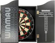 TEX PRO Dart Board Set Winmau Pro Line Black Cabinet + Darts