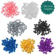 10-100x Multi Color Silicone Cord Locks Toggles for Drawstrings Non-Slip Stopper