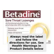 Betadine Sore Throat Lozenges Honey & Lemon 16 Pack