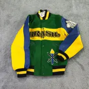 Opening Ceremony Jacket Mens Small Brasil Varsity Bomber Patch Tigers Lion Green