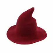 Women Girl Halloween Witch Hats Wool Blend Party Witch Hats Festival Knitting Female Fashion Witch Cap