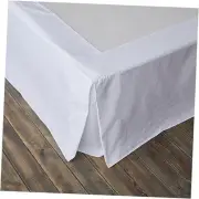 French Linen Wrap Around Bed Skirt with Pleated Corner 18-Inch Tailored Drop