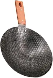MOBUTOFU Ergonomic Small Wok Iron Round Bottom Wok Non Stick Frying Pan Gas Stove Perfect for Outdoor Cooking
