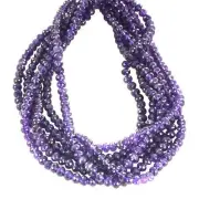 13 inch strand of natural Amethyst Rondelle Faceted 6-7mm beads.