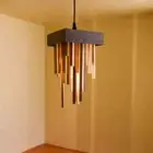 Metropolis Reclaimed Wood Pendant Lampshade Artistic Modern Home Decor Light