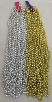 Mardi Gras Beads Silver & Gold Disco Mix 33" Football Party 2 Dz 24 Necklaces