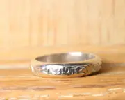 Sterling Silver Ring .925 Stackable Hammered band Size 6.5 Wedding Mens Unisex