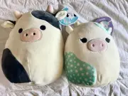 Squishmallows Connor 8” Cow And Belana Easter Cow 7” BNWT HTF