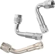SOLUSTRE 3pcs Copper Valve Stem Extenders Bend Valve Extension Rods Convenient Tire Valves Stems for Bike