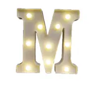 Catzon Decorative Led Light Up Number Letters White Plastic Marquee Number Lights Sign Party Wedding Decor Battery Operated (M)