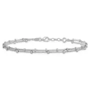 925 Sterling Silver Double Strand Anklet Bracelet
