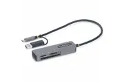 StarTech.com USB 3.0 Multi-Media Memory Card Reader, SD/microSD/CompactFlash, USB-C 5Gbps External Card Reader with Attached USB