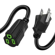 Power Extension Cord 3FT/36Inch, Short 3 Prong Electric Extension Cable Outlet