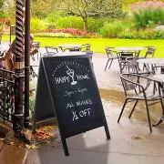 Freestanding Black Metal A Frame Chalkboard Sign, Outdoor Business Signage
