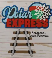 Polar Express scrapbook title, Title and Track Pieces for Scrapbook Pages
