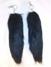 BLACK FOX TAIL KEY CHAIN novelty keychains NEW key chains fake foxes fur items