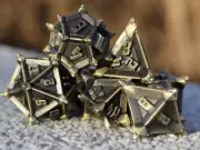 Dragon Bronze Spikes - 7 Piece Metal Polyhedral DND RPG 5e Dice Set