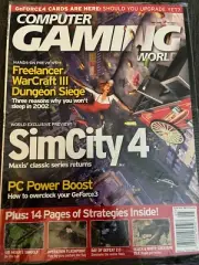 Computer Gaming WOrld May 2002 sealed SimCity WarCraft III Dungeon GeForce3