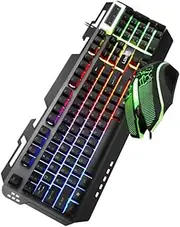COHEALI 1Set RGB Backlit Gaming Keyboard and Mouse Keyboard with Lighting Ergonomic Design for Laptop