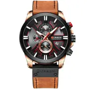 Chronograph Sport Mens Watches Quartz Clock Leather Male Fashion Wristwatch