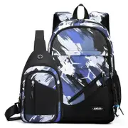 Lightweight 2-in-1 Backpack and Chest Bag for Men - Blue Football
