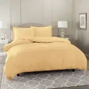 7-Piece Duvet Cover and Bed Sheet Set - Includes Duvet Cover, King Camel Gold