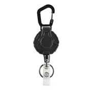 Securely Hold Your Keys and Cards with Retractable Pull Key Chain Black Color