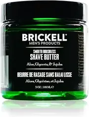 Brickell Men's Smooth Brushless Shave Butter for Men, Natural and Organic Smooth Shaving Lotion to Fight Nicks, Cuts and Razor Burn, 5 Ounce, Scented