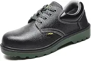 [JiuQing] Steel Toe Shoes Mens Industrial Safety Shoes Non-Slip Lace Up Work Shoes
