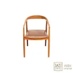 【吉迪市柚木家具】柚木銅釘全牛皮造型休閒椅 RPCH023ASL(實木 創意 低調 皮革 個性 復古 鄉村)