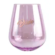 2pc Bride 13cm/600ml Stemless Glass Wine/Cocktail Drinking Party Tumbler Cup Set