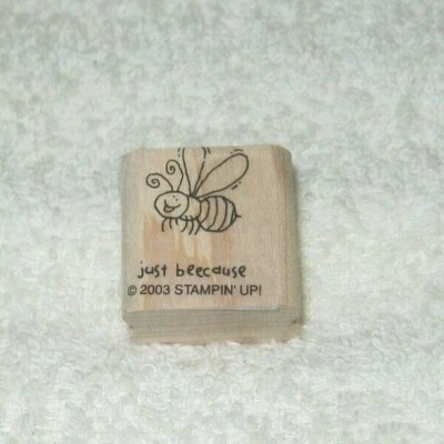 Stampin' Up!. - Rubber Stamp - Just Bee Caus- With Bumble Bee - Small Size - New