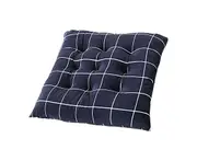 Seat Cushion Plaid Pattern Hip Protective Square Chair Soft Pad Home Office Buttocks Cushion for Living Room -Navy Blue